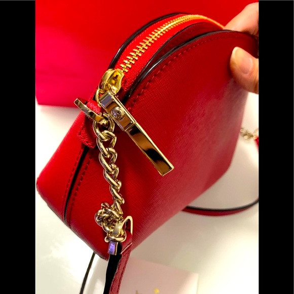 ❤️ SOLD Kate Spade Red Leather ❤️ Crossbody Bag - Picture 8 of 13